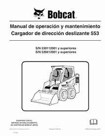 BOBCAT-553-6904701-ES-OM Manuel d'utilisation et d'entretien pdf de la chargeuse compacte Bobcat 553 ES