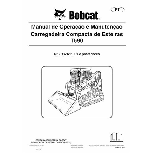 BOBCAT-T590-7294283-PT-OM Manuel d'utilisation et d'entretien pdf de la chargeuse compacte sur chenilles Bobcat T590 PT