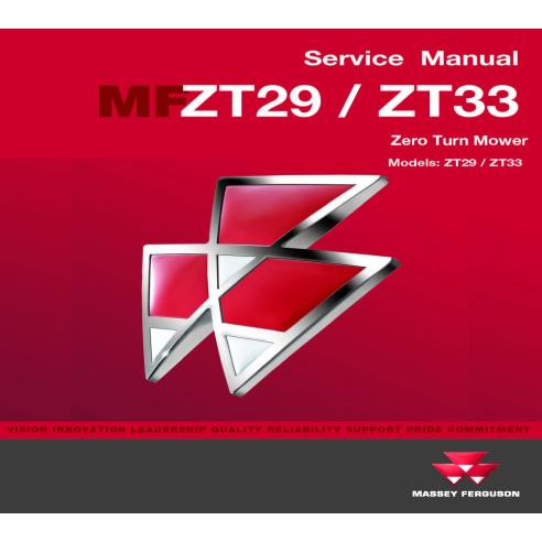 Manual de servicio del taller del transportador comercial Massey Ferguson ZT29 / ZT33 - Massey Ferguson manuales