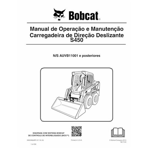BOBCAT-S450-6990389-PT-OM Bobcat S450 skid steer loader pdf operation and maintenance manual PT