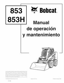 BOBCAT-853-6724034-ES-OM Bobcat 853, 853H minicarregadeira pdf manual de operação e manutenção ES