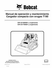 BOBCAT-T190-6987001-ES-OM Bobcat T190 compact track loader pdf operation and maintenance manual ES