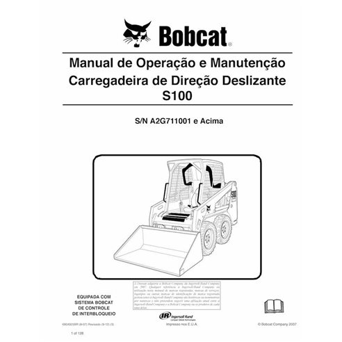 BOBCAT-S100-6904925-PT-OM Bobcat S100 minicargadora pdf manual de operación y mantenimiento PT