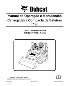 BOBCAT-T190-6987001-PT-OM Manuel d'utilisation et d'entretien pdf de la chargeuse compacte sur chenilles Bobcat T190 PT