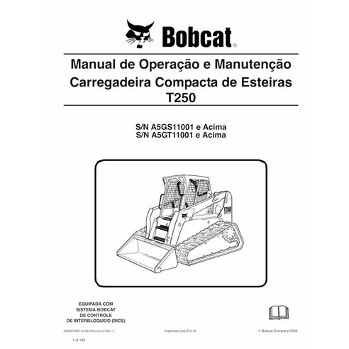 BOBCAT-T250-6986974-PT-OM Bobcat T250 cargador compacto de orugas pdf manual de operación y mantenimiento PT