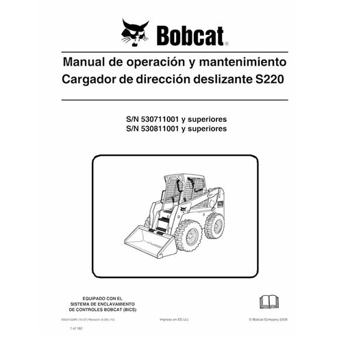 BOBCAT-S220-6904152-ES-OM Bobcat S220 skid steer loader pdf operation and maintenance manual ES