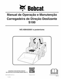BOBCAT-S100-6987370-PT-OM Manuel d'utilisation et d'entretien pdf de la chargeuse compacte Bobcat S100 PT