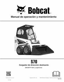 BOBCAT-S70-7369974-ES-OM Bobcat S70 skid steer loader pdf operation and maintenance manual ES