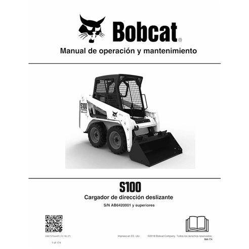 BOBCAT-S100-6987370-ES-OM Manuel d'utilisation et d'entretien pdf de la chargeuse compacte Bobcat S100 ES