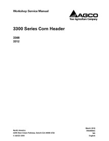 Manual de servicio del taller del cabezal Gleaner 3308/3312 - Espigador manuales