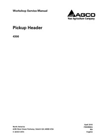 Manual de servicio del taller del cabezal Gleaner 4300 - Espigador manuales