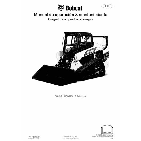 BOBCAT-T64-7353164-ES-OM Manual de operação e manutenção em pdf da carregadeira de esteira compacta Bobcat T64 ES