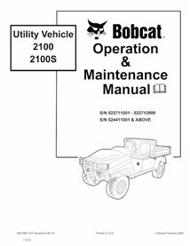 BOBCAT-2100-6901986 Bobcat 2100, 2100S utility vehicle pdf operation & maintenance manual