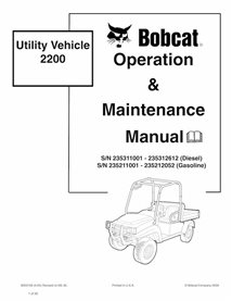 BOBCAT-2200-6903128 Bobcat 2200 utility vehicle pdf operation & maintenance manual