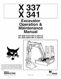 BOBCAT-6900662-OM Bobcat X337, X441 compact excavator pdf operation and maintenance manual