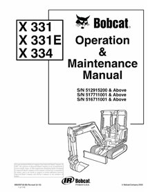 BOBCAT-6900557-OM Manual de operação e manutenção da escavadeira compacta Bobcat X331, X331E, X334