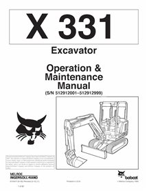 BOBCAT-6724471-OM Manuel d'utilisation et d'entretien de la pelle compacte Bobcat X331 pdf