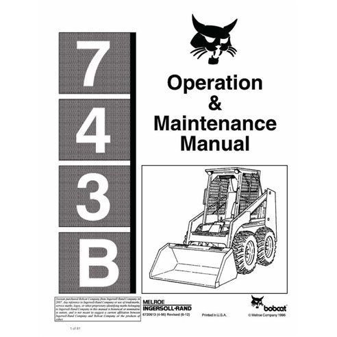 BOBCAT-743B-6720613 Bobcat 743B minicargador pdf manual de operación y mantenimiento
