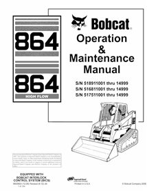 BOBCAT-864-6900953 Bobcat 864, 864H skid loader pdf operation & maintenance manual