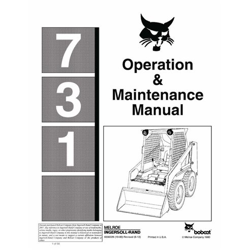 BOBCAT-731-6556326 Bobcat 731 skid loader pdf manuel d'utilisation et d'entretien