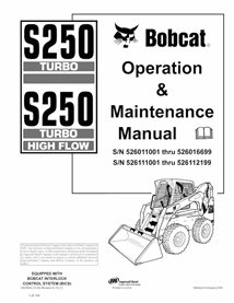 BOBCAT-S250-6902698 Bobcat S250, S250H skid steer loader pdf operation & maintenance manual