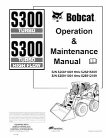 BOBCAT-S300-6902700 Minicarregadeira Bobcat S300, S300H pdf manual de operação e manutenção