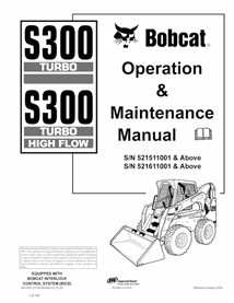 BOBCAT-S300-6901929 Bobcat S300, S300H skid steer loader pdf operation & maintenance manual