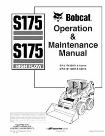 BOBCAT-S175-6901827 Minicarregadeira Bobcat S175, S175H pdf manual de operação e manutenção