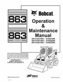 BOBCAT-863-6900373 Bobcat 863, 863H cargador deslizante pdf manual de operación y mantenimiento
