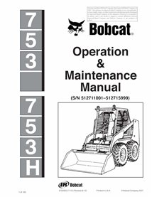BOBCAT-753-6722905 Bobcat 753, 753H skid loader pdf operation & maintenance manual