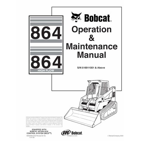 BOBCAT-864-6900626 Bobcat 864, 864H cargador deslizante pdf manual de operación y mantenimiento
