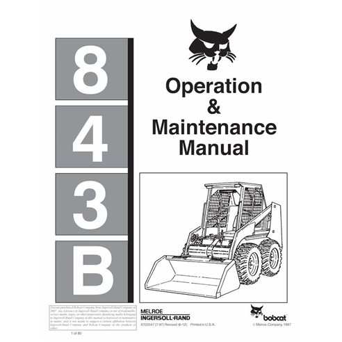 BOBCAT-843B-6720547 Bobcat 843B skid loader pdf operation & maintenance manual