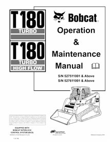 BOBCAT-T180-6902820 Bobcat T180, T180H cargador de orugas compacto pdf manual de operación y mantenimiento