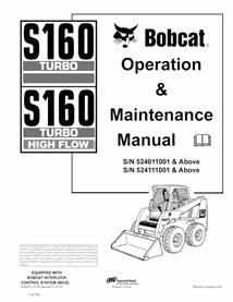 BOBCAT-S160-6902505 Bobcat S160, S160H skid steer loader pdf operation & maintenance manual