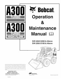 BOBCAT-A300-6904186 Minicarregadeira Bobcat A300, A300H manual de operação e manutenção em pdf