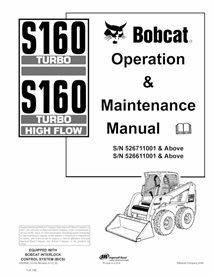 BOBCAT-S160-6902686 Bobcat S160, S160H cargador de dirección deslizante pdf manual de operación y mantenimiento