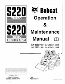 BOBCAT-S220-6902696 Minicarregadeira Bobcat S220, S220H pdf manual de operação e manutenção