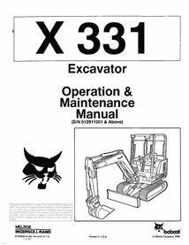 BOBCAT-6722999-OM Bobcat X331 excavadora compacta pdf manual de operación y mantenimiento