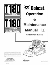 BOBCAT-T180-6902501 Bobcat T180, T180H compacta carregadeira de esteira pdf manual de operação e manutenção