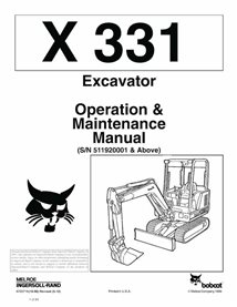 BOBCAT-6722716-OM Manual de operação e manutenção da escavadeira compacta Bobcat X331