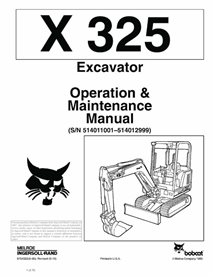BOBCAT-6724322-OM Manual de operação e manutenção da escavadeira compacta Bobcat X325