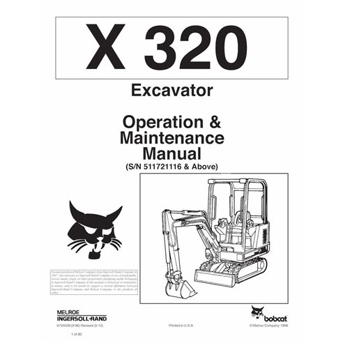 BOBCAT-6724026-OM Bobcat X320 compact excavator pdf operation and maintenance manual
