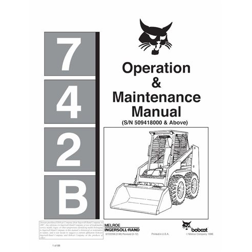 BOBCAT-742-6722056 Bobcat 742 skid loader pdf operation & maintenance manual