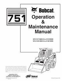 BOBCAT-751-6900786 Minicarregadeira Bobcat 751 manual de operação e manutenção em pdf