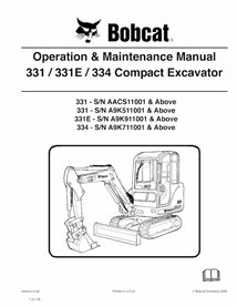 BOBCAT-6986942-OM Bobcat 331, 331E, 334 excavadora compacta pdf manual de operación y mantenimiento