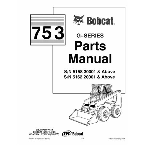 BOBCAT-6900984 Bobcat 753 skid loader manual de peças em pdf