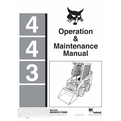 BOBCAT-6566477-OM Bobcat 443 skid loader pdf manuel d'utilisation et d'entretien.