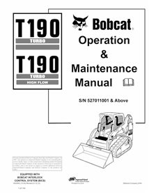 BOBCAT-T190-6902692 Bobcat T190, T190H cargador compacto de orugas pdf manual de operación y mantenimiento