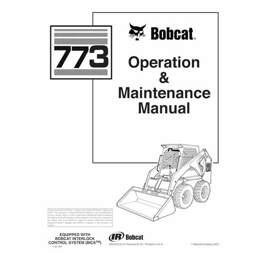 BOBCAT-773-6900372 Minicarregadeira Bobcat 773 manual de operação e manutenção em pdf