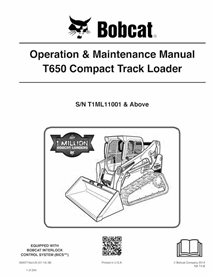 BOBCAT-T650-6990774 Manual de operación y mantenimiento en pdf del cargador compacto de orugas Bobcat T650